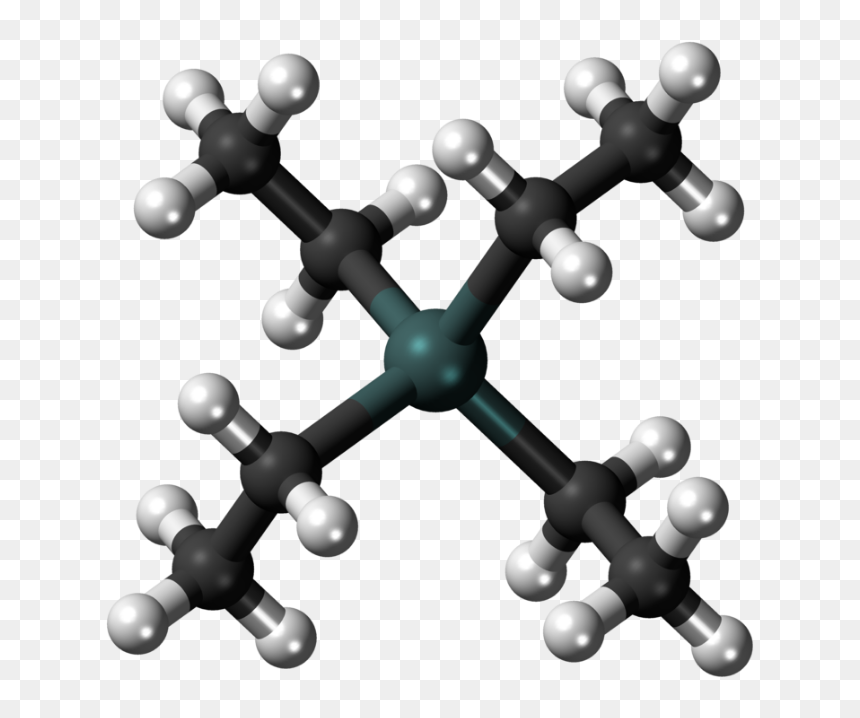 Ball And Stick Model Of The Tetraethyllead Molecule - Ball And Stick Model Of Gasoline, HD Png Download - gasoline png