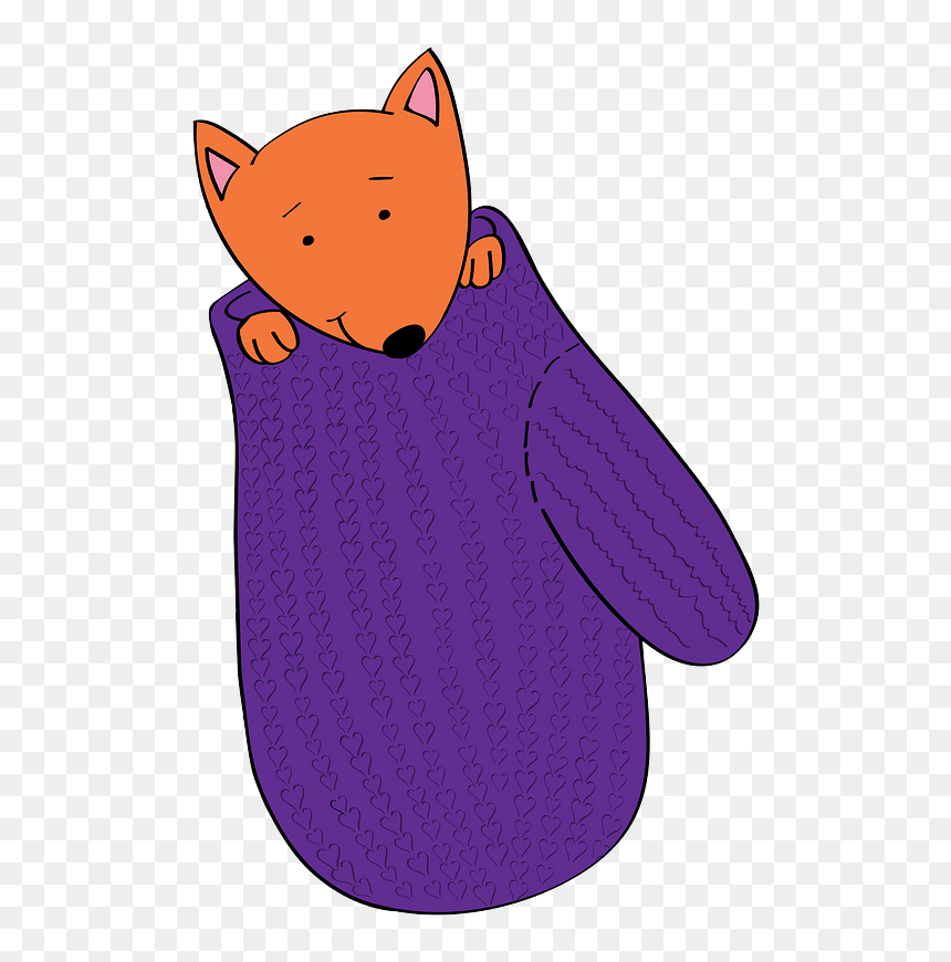 Fox In A Mitten Clipart - Cartoon, HD Png Download - mittens png