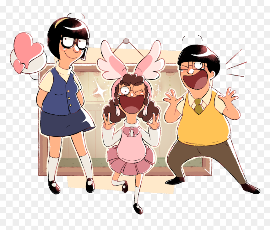 Some Reimagined Belcher Kids For A Whacky Au Where - Cartoon, HD Png Download - tina belcher png