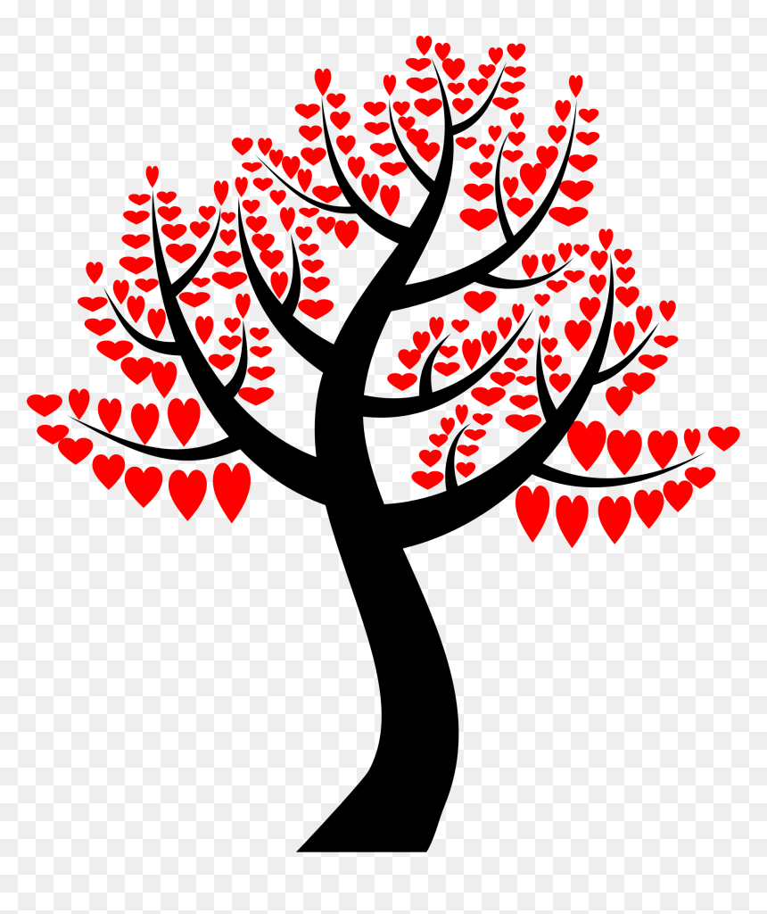 Simple Hearts Tree Clip Arts - Colorful Tree Png, Transparent Png - red tree png
