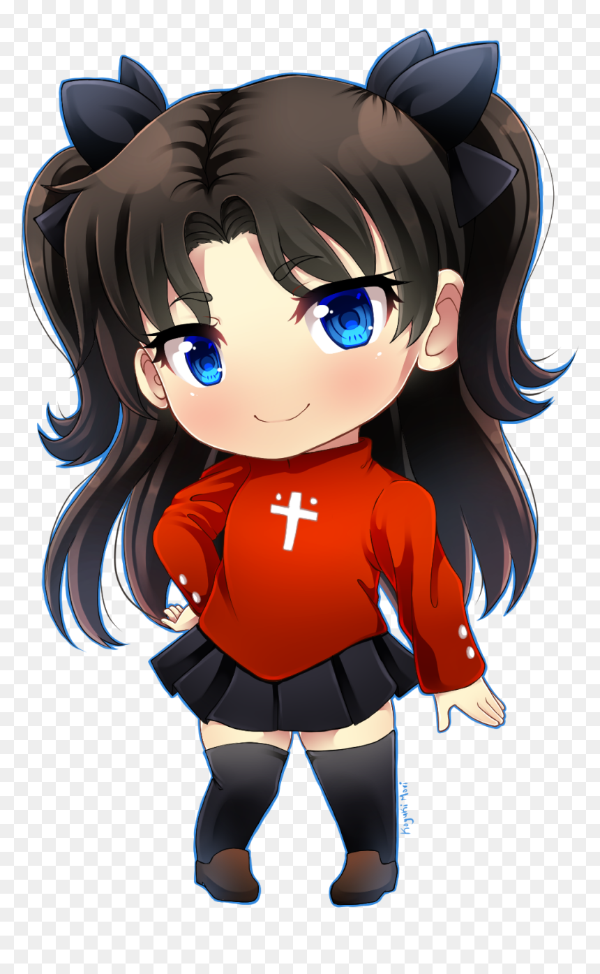 Chibi Rin Tohsaka [fate/stay Night] - Rin Fate Stay Night Chibi, HD Png Download - rin tohsaka png