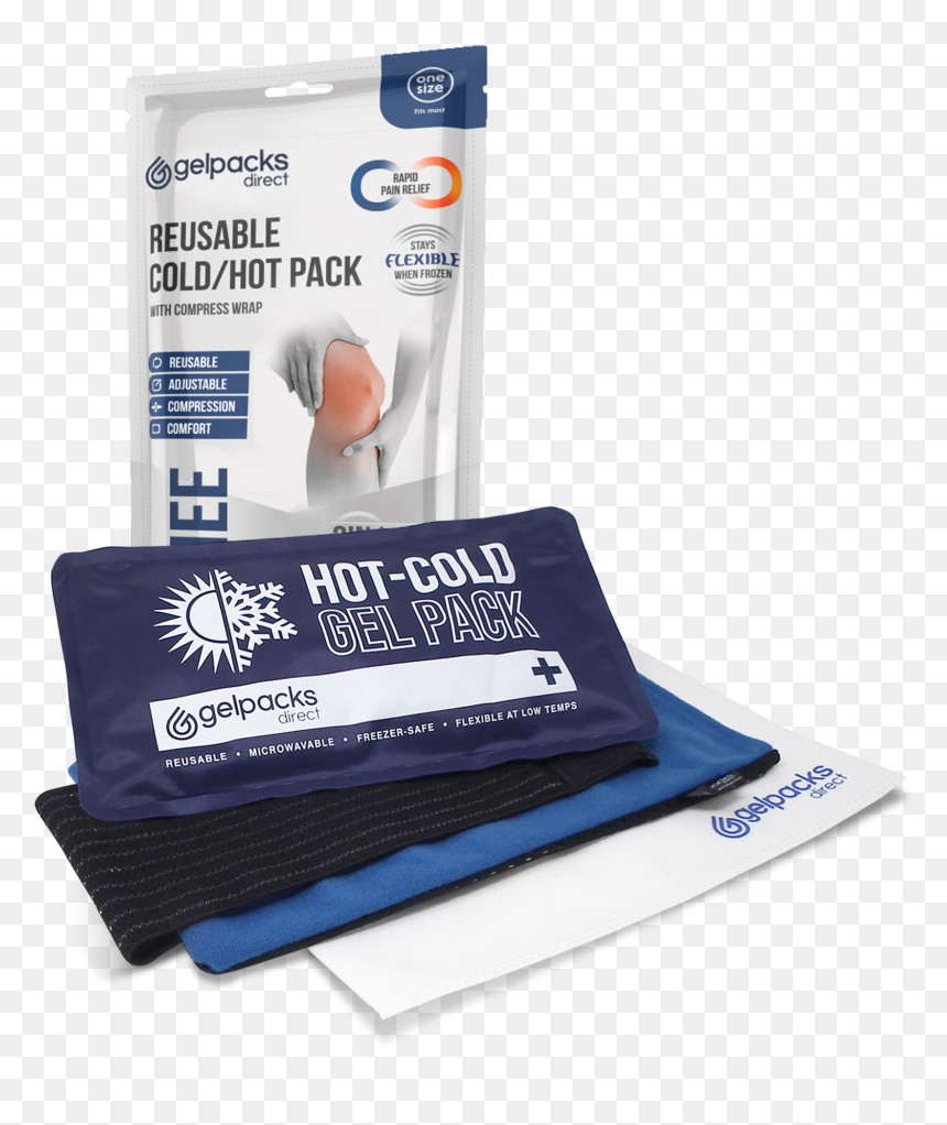 Gelpacksdirect Knee Ice Pack Wrap - Hot Cold Knee Pads, HD Png Download - ice pack png