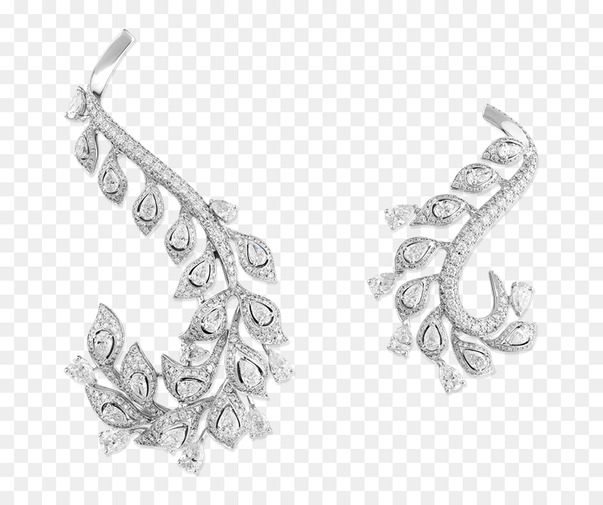 White Gold Earrings With Diamonds - Earrings, HD Png Download - decorative gold line png