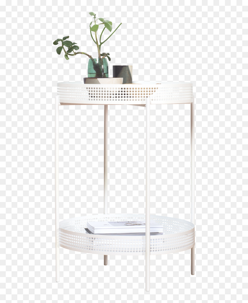 Ami Side Table White - End Table, HD Png Download - perforated metal png
