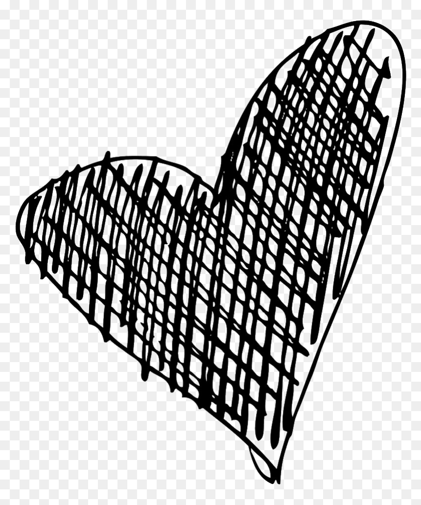 Pencil Scribble Transparent - Scribble Heart Png, Png Download - black pencil png