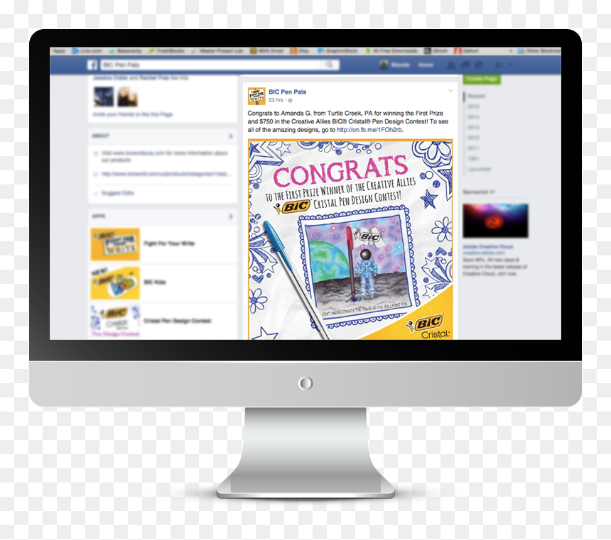Computer Monitor, HD Png Download - bic pen png