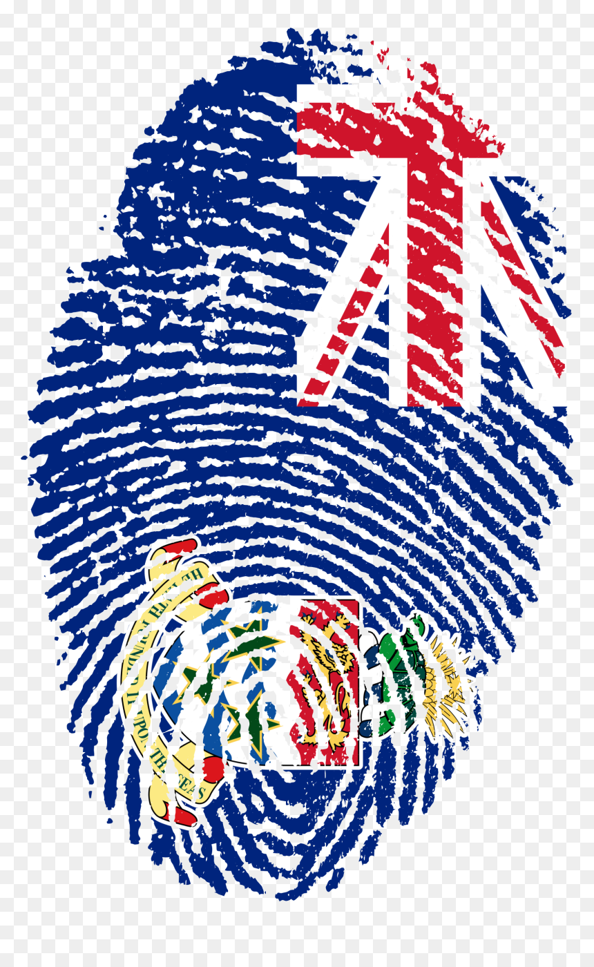Cayman Islands Flag Fingerprint - St Kitts Flag Fingerprint, HD Png Download - trinidad flag png