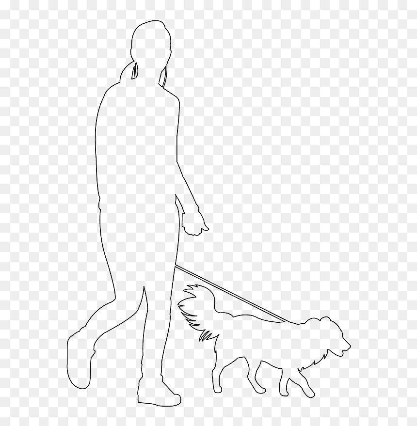 Dibujo Mujeres Paseando Perros Silueta, HD Png Download - woman walking silhouette png