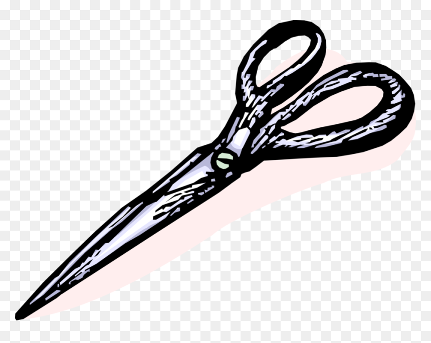 Vector Illustration Of Scissors Hand-operated Shearing - Illustration, HD Png Download - scissors vector png