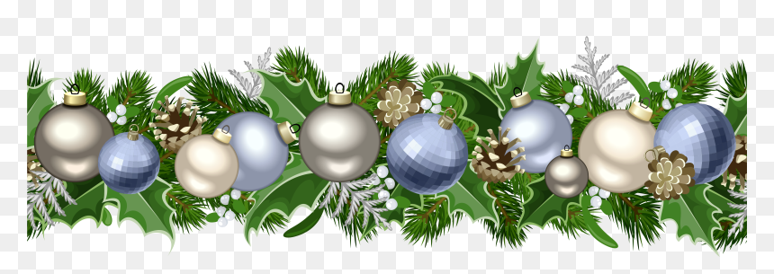 Home ~ Ohiombe - Christmas Garland Clipart Free, HD Png Download - blue christmas ornaments png