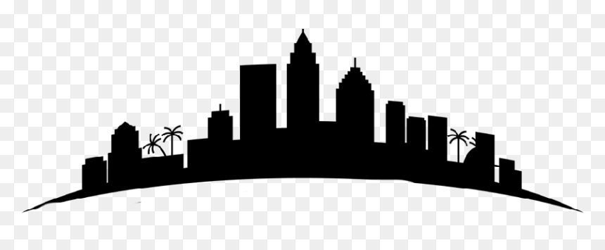 Silhouette, HD Png Download - miami skyline silhouette png