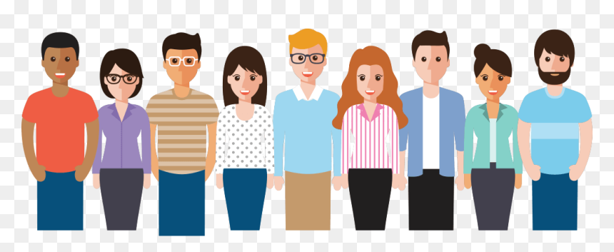 Mainimg - Row Of Cartoon People, HD Png Download - cartoon people png
