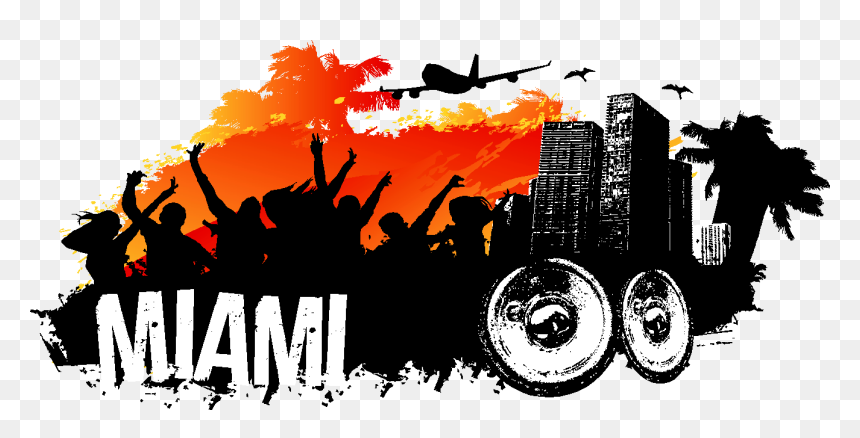 Vector Graphics, HD Png Download - miami skyline silhouette png