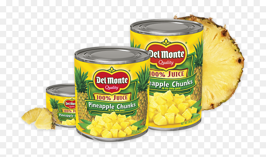 Pineapple Chunks In 100% Juice - Del Monte Pineapple Slices, HD Png Download - pineapples png