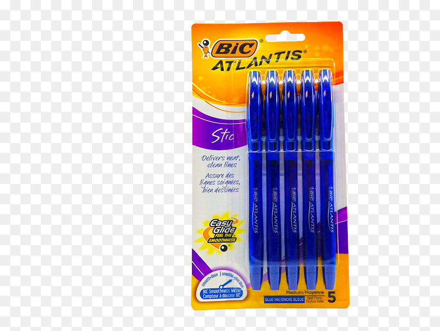 Bic Atlantis Pen Blue, HD Png Download - bic pen png