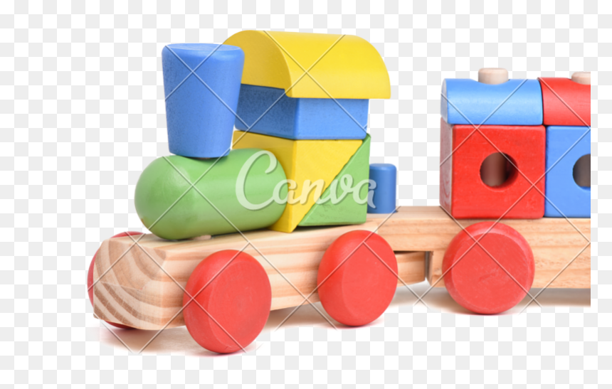 Colorful Wooden Isolated On - Toy, HD Png Download - toy train png