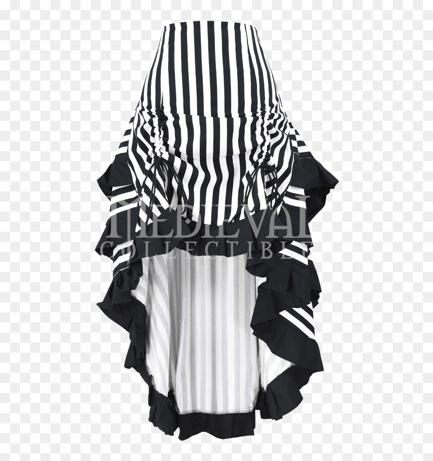 Layered Black And White Striped Steampunk Skirt - Cosplay, HD Png Download - black and white stripes png