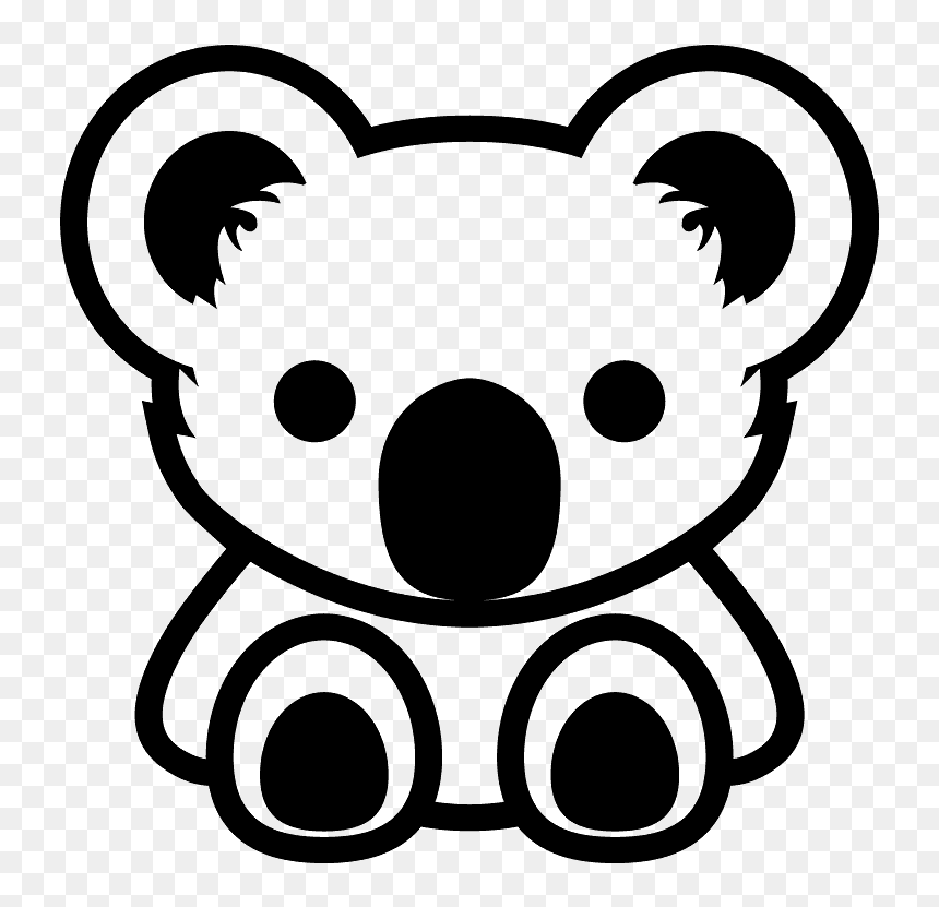 Koala Emoji Clipart - Koala Black And White, HD Png Download - koala emoji png