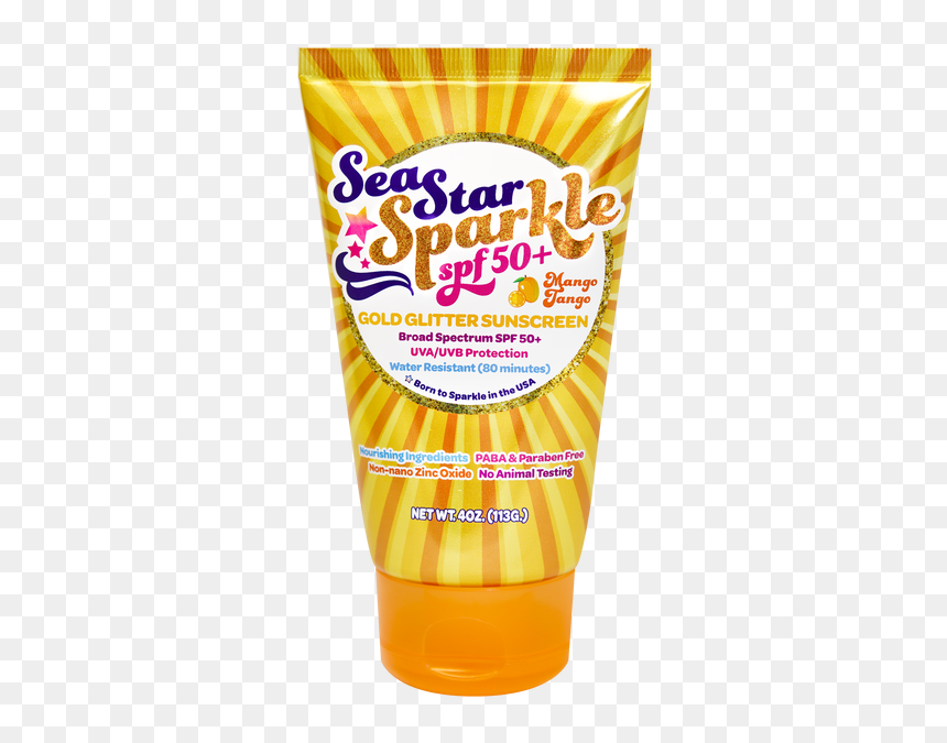 Creme Solaire Pailletée, HD Png Download - gold glitter star png