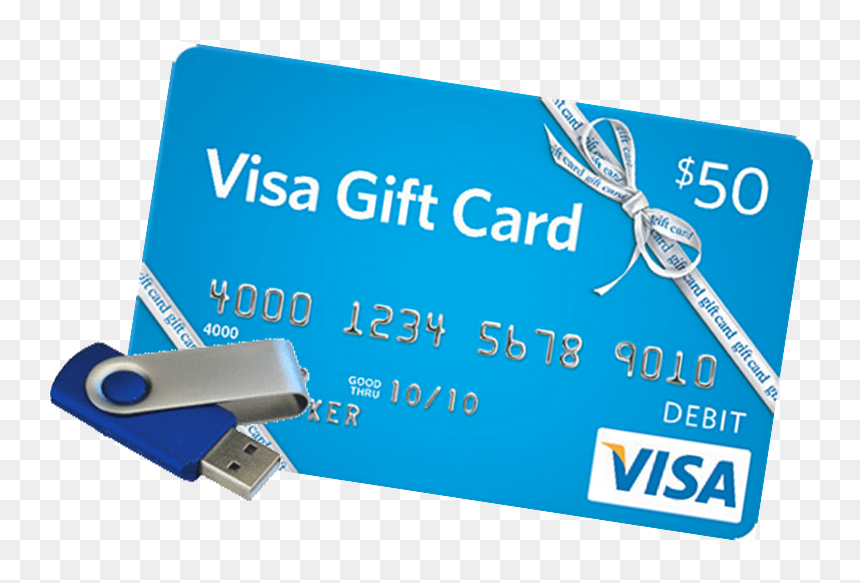Gift Card Flash Drive - Usb Flash Drive, HD Png Download - visa gift card png