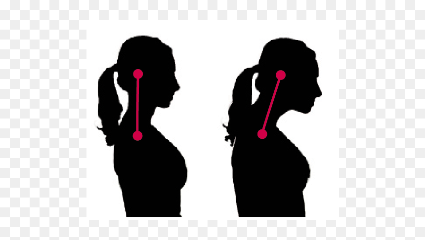 Correct Posture Vs - Silhouette, HD Png Download - chicken head png