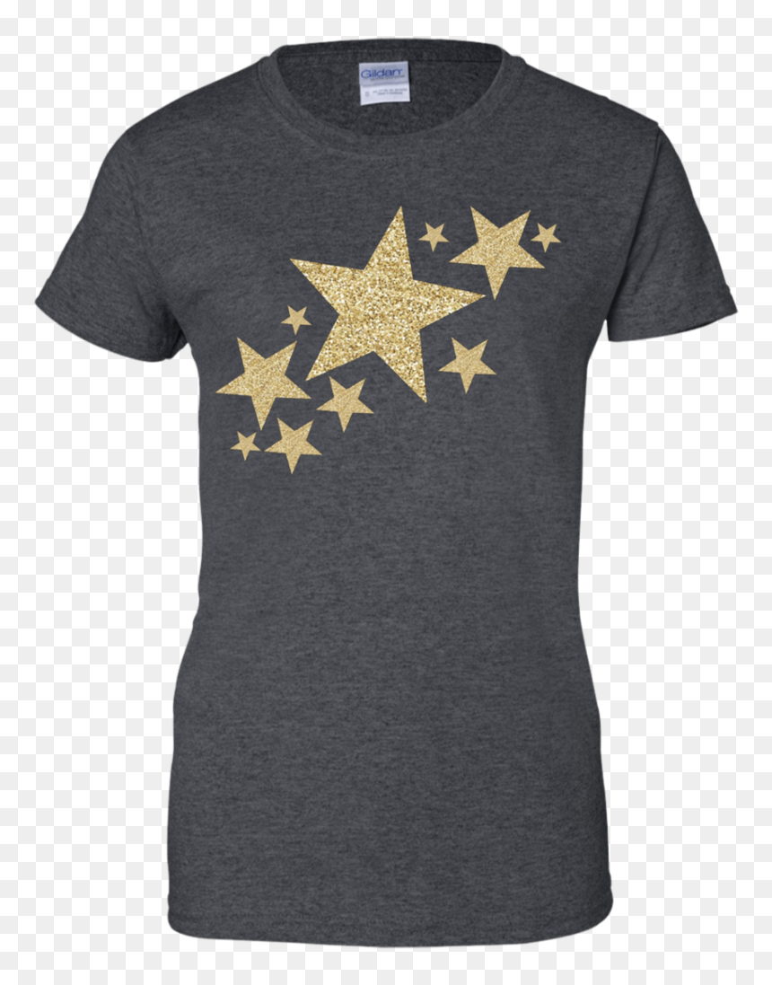 Gold Glitter Stars Streak Apparel - T-shirt, HD Png Download - gold glitter star png