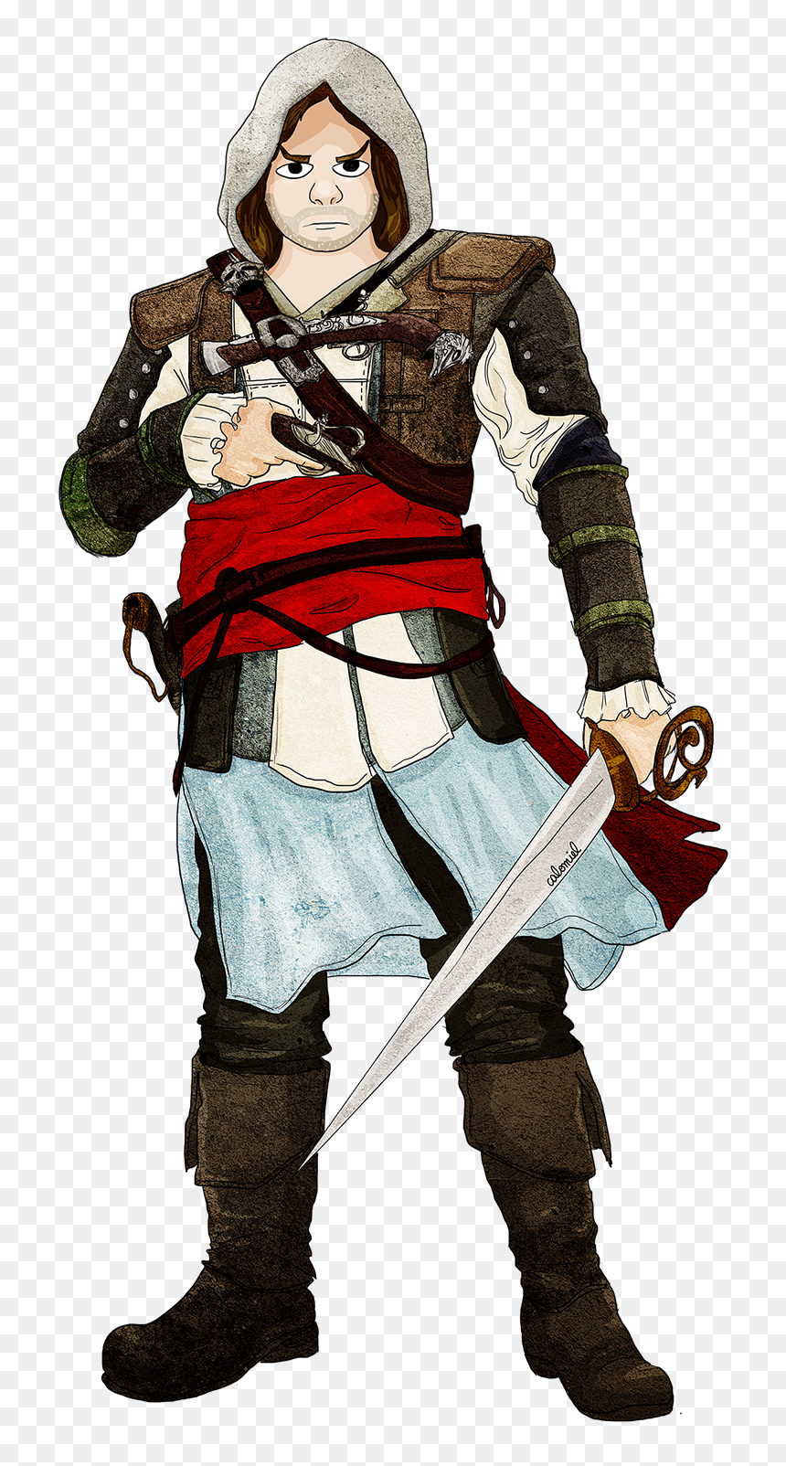 Dessin Assassin"s Creed Chibi Edward Kenway , Png Download - Portable Network Graphics, Transparent Png - edward kenway png