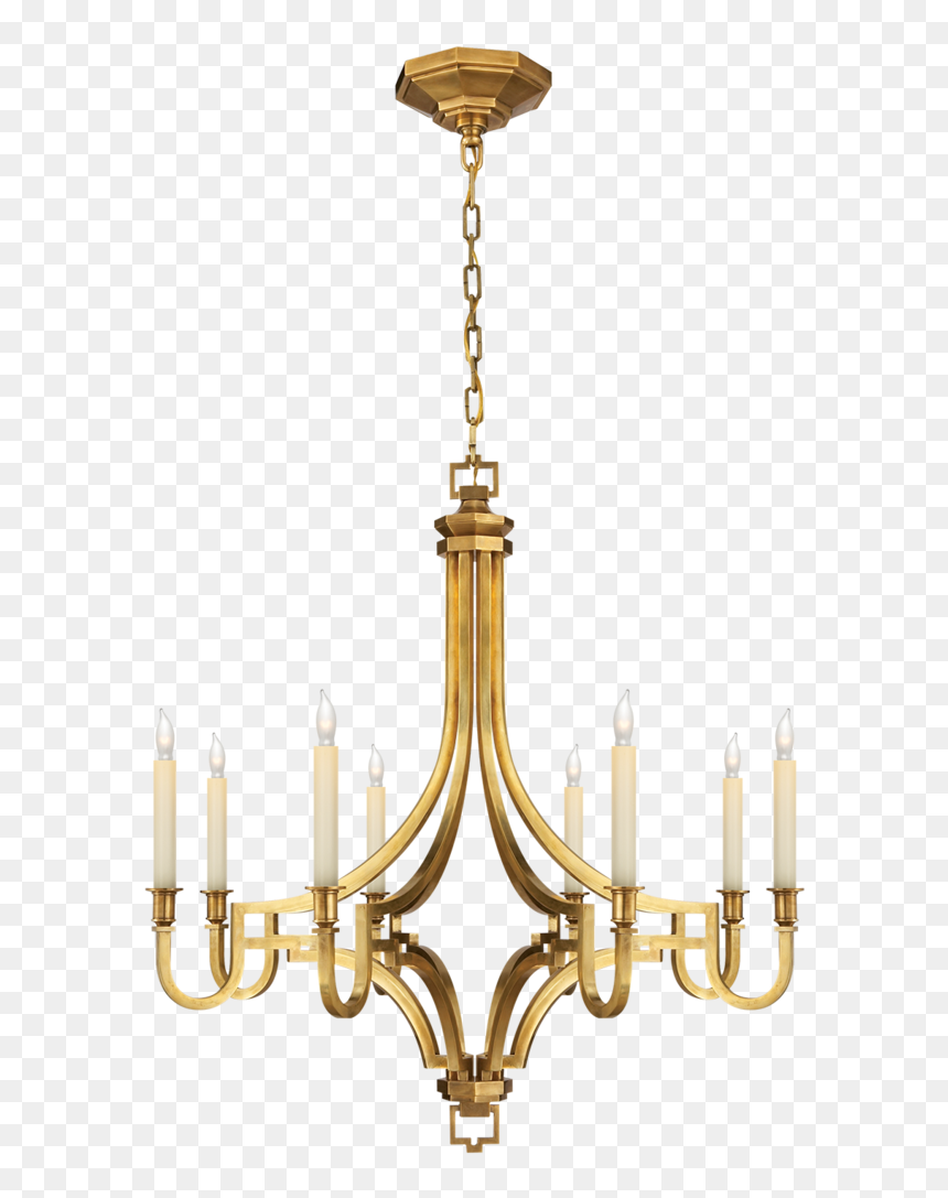 Mykonos Small Chandelier In Antique-burnished Brass - Chandelier, HD Png Download - chandelier silhouette png