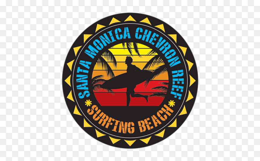 Santa Monica Chevron Reef Souvenir Memorabilia Surfing - Silhouette, HD Png Download - santa silhouette png