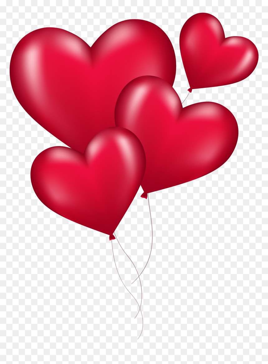 Heart Balloons Png Image - Heart Balloons Transparent, Png Download - heart balloons png