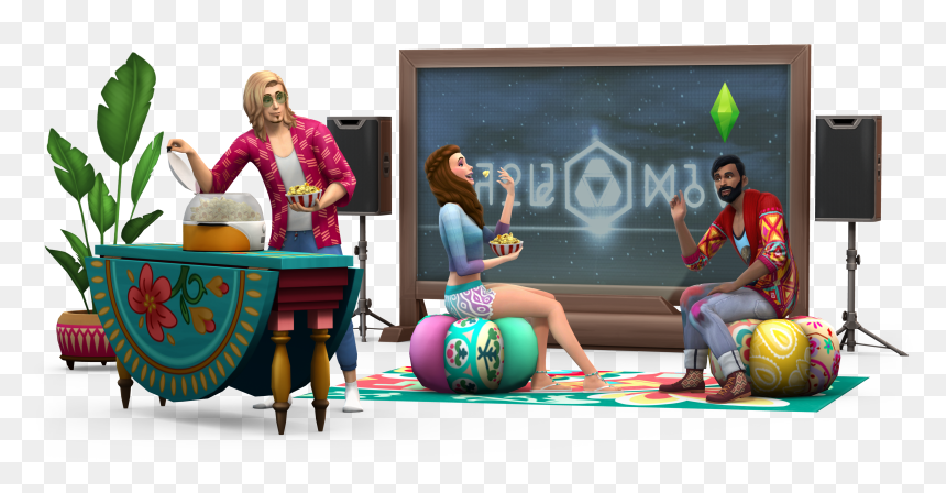 "the Sims 4 Movie Hangout Stuff - Sims 4 Domaci Kino, HD Png Download - the sims 4 png