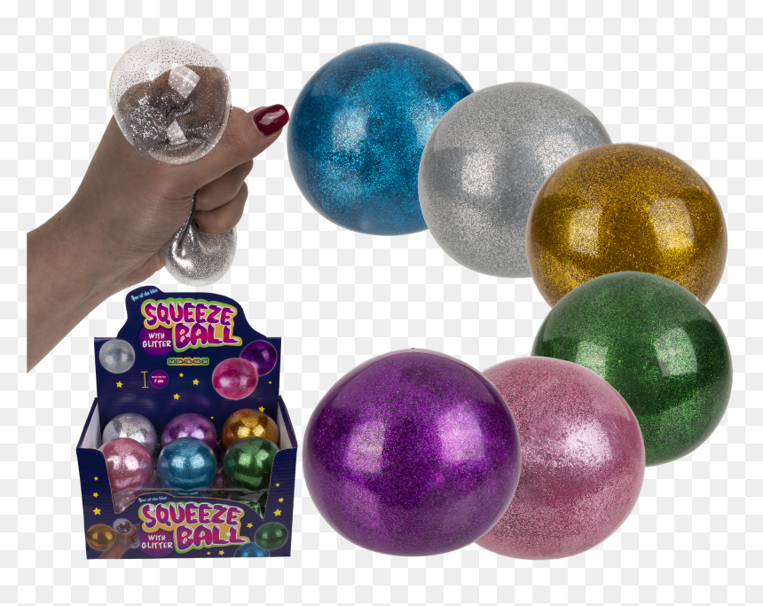 Transparent Glitter Circle Png - Glitter Anti Stress Ball, Png Download - blue christmas ornaments png