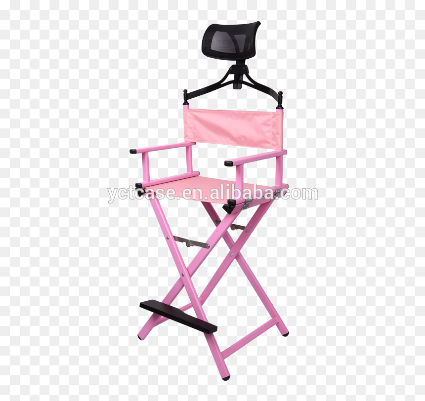 Aluminum Makeup Chair Director Chair With Headrest - Chair, HD Png Download - directors chair png