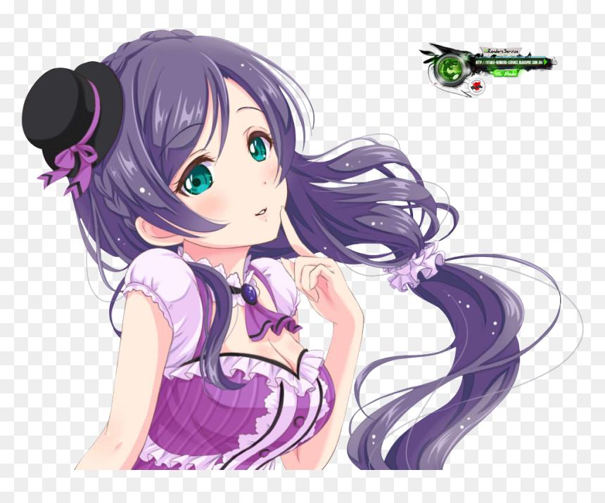 Nozomi Tojo Idol - Cute Anime Girl With Purple Hair, HD Png Download - love live nico png