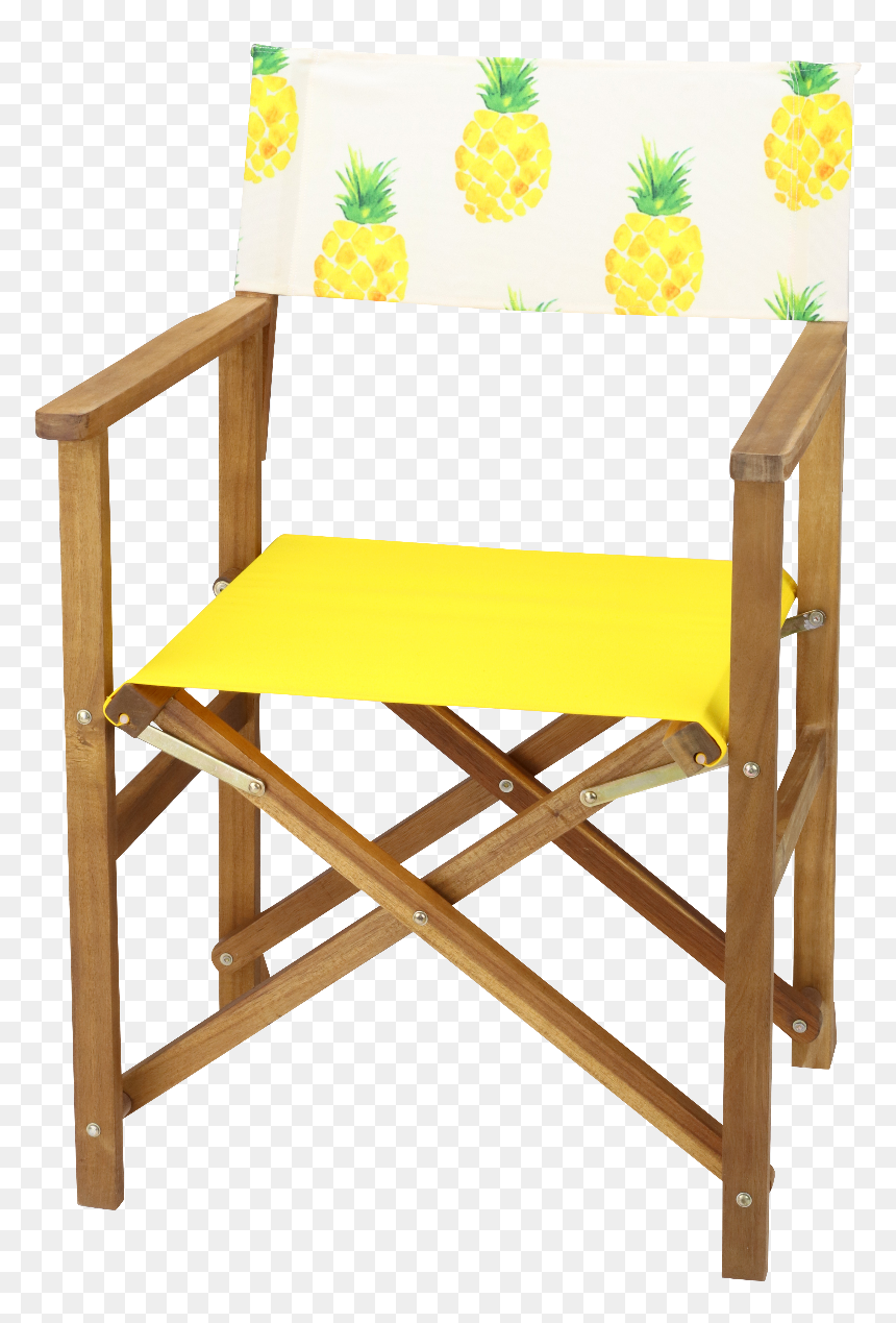 Acacia Hardwood Director Chair Set With Pineapple Print - Regiestuhl Weißhäupl, HD Png Download - directors chair png