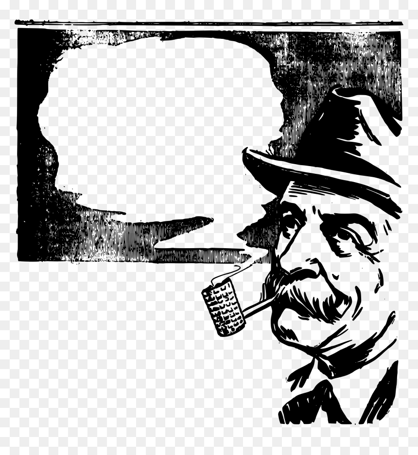 Vector Image Of Man Smoking Pipe Poster - Old Man Smoke Vector, HD Png Download - smoke border png