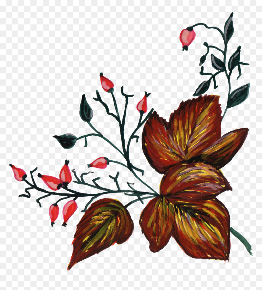 Flower Ornament Painted, HD Png Download - flower illustration png
