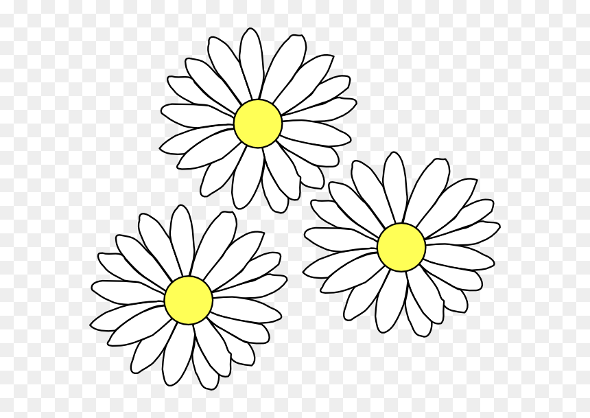 3 Daisies Clip Art At Clker - Daisy Clip Art, HD Png Download - yellow daisy png
