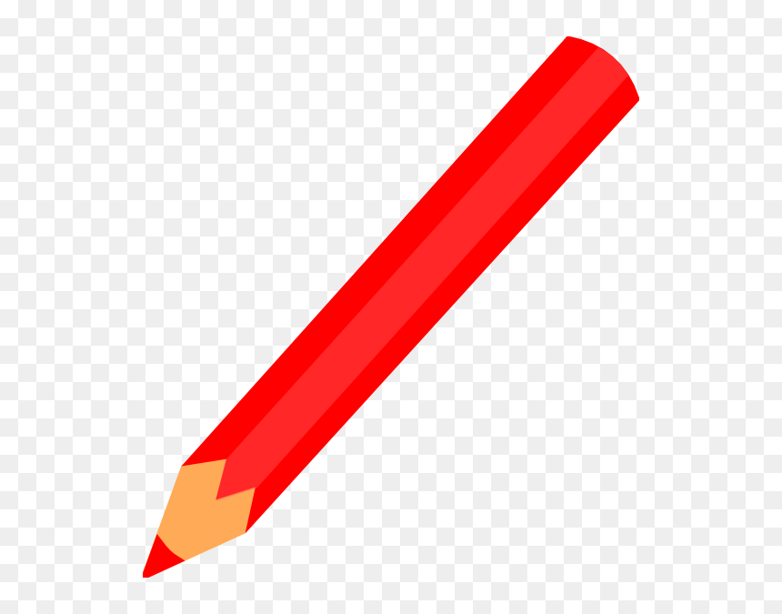Pencil Red Clip Art At Clker - Red Pencil Clipart, HD Png Download - red crayon png