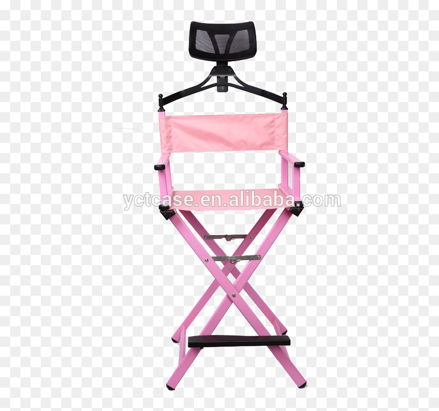 Aluminum Makeup Chair Director Chair With Headrest - Chair, HD Png Download - directors chair png