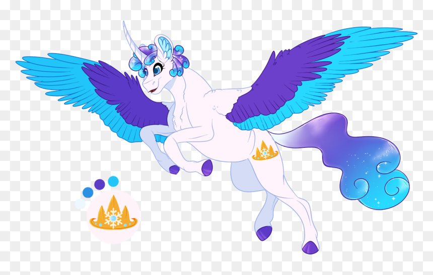 Colored Wings, Curved Horn, Female, Mare, Multicolored - Cartoon, HD Png Download - cartoon wings png