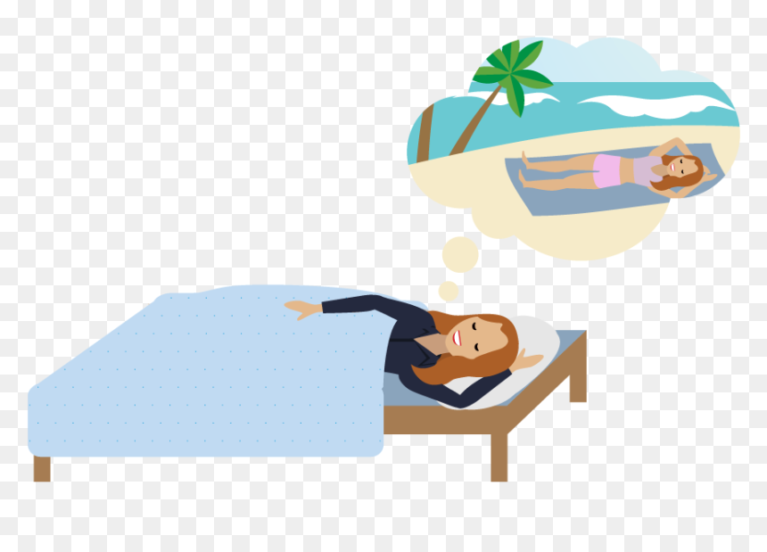 A Person Dreaming Of Lying On The Beach - Person Lying Down Dreaming, HD Png Download - person sleeping png