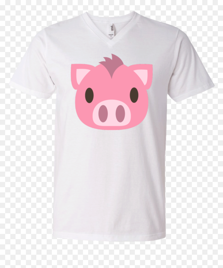 Pig Face Emoji Men"s V Neck T Shirt - Disney Stitch V Neck Shirts, HD Png Download - pig emoji png