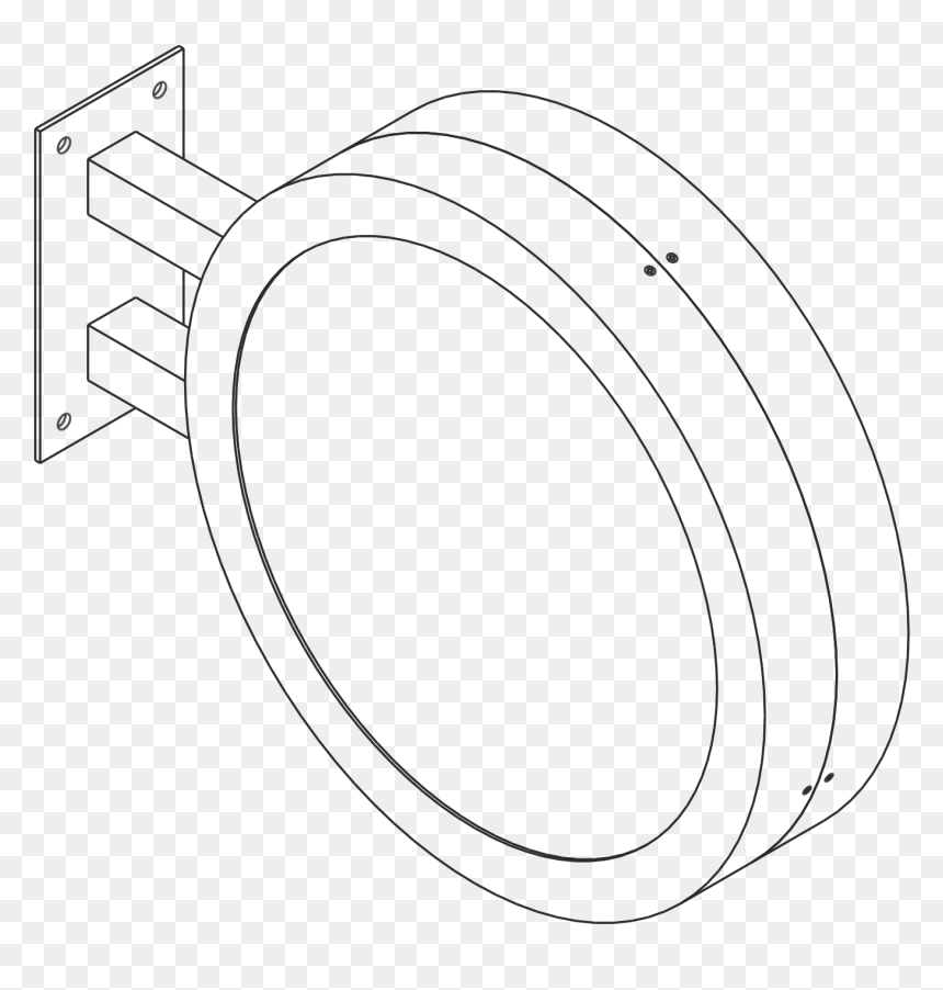 Drawing Isometric Circle - Line Art, HD Png Download - double circle png