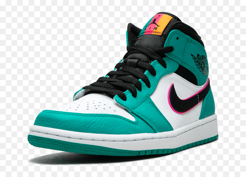 South Beach Jordan - Jordan One Mid On Feet, HD Png Download - air jordan png