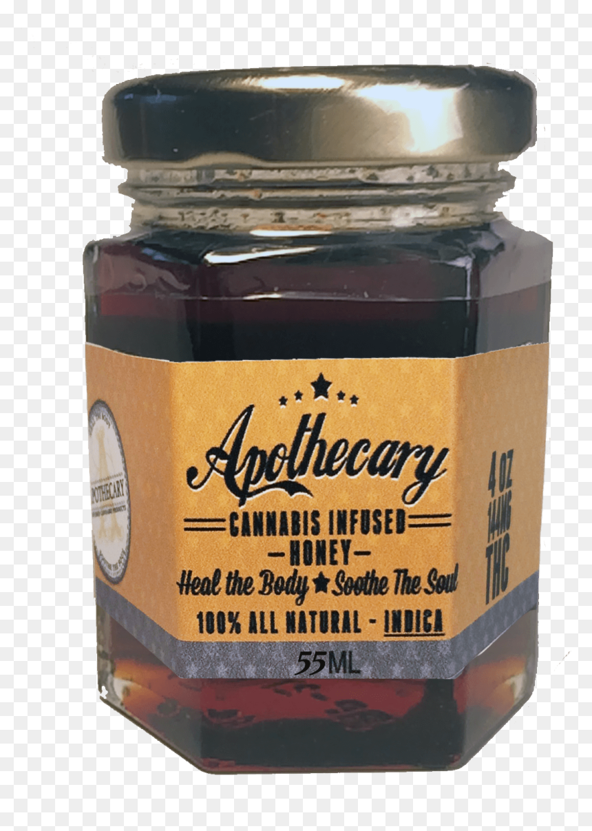 Jar Of Marijuana Infused Honey - Chocolate Spread, HD Png Download - jar of weed png