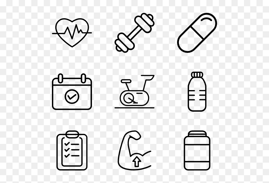 Hip Hop Icons Png, Transparent Png - fitness icons png