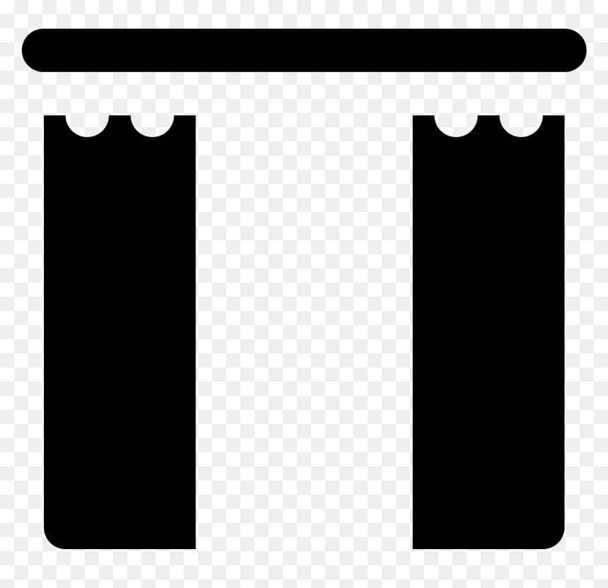 Open Curtains Icon, HD Png Download - white curtains png