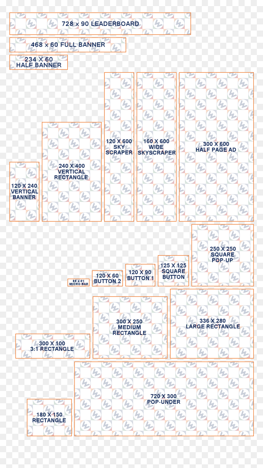 Webmastur Standard Web Banner Ad Sizes - 100 X 240 Ad Size, HD Png Download - vertical banner png