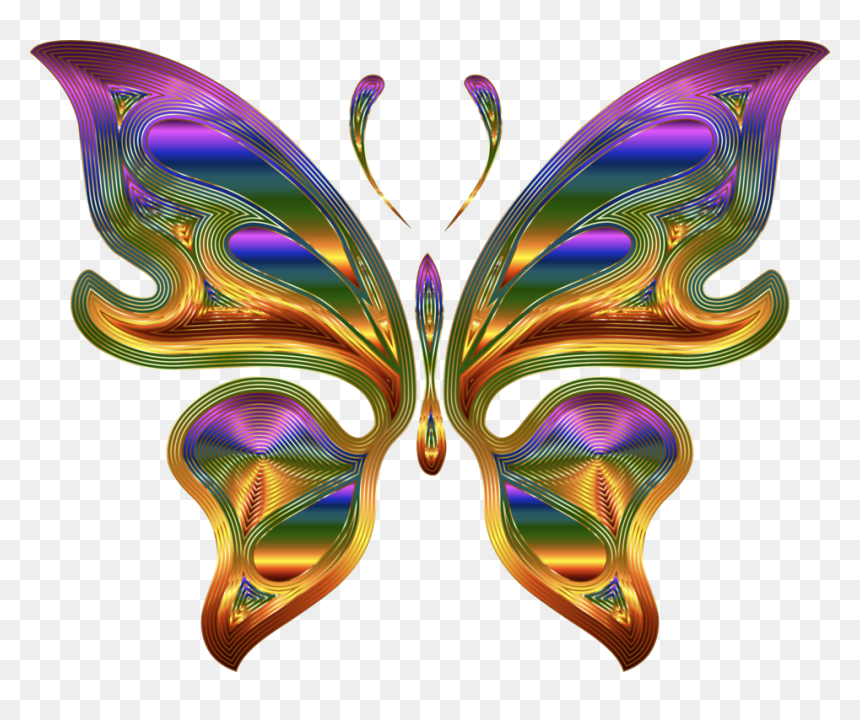 Butterfly Design Clipart Butterfly Wing - Brush Papillon, HD Png Download - butterfly wing png